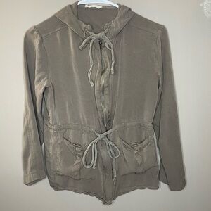 Sophie Rue Zip Up Light Weight Hooded Jacket Size S